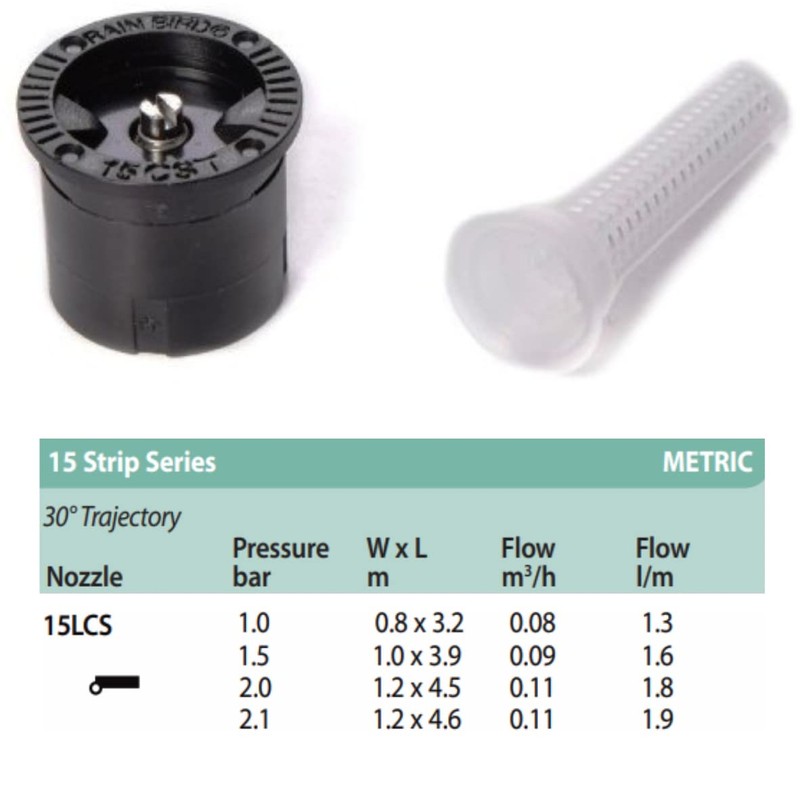Rainbird 15LCS 15' MPR Nozzle Left Corner Strip Spray