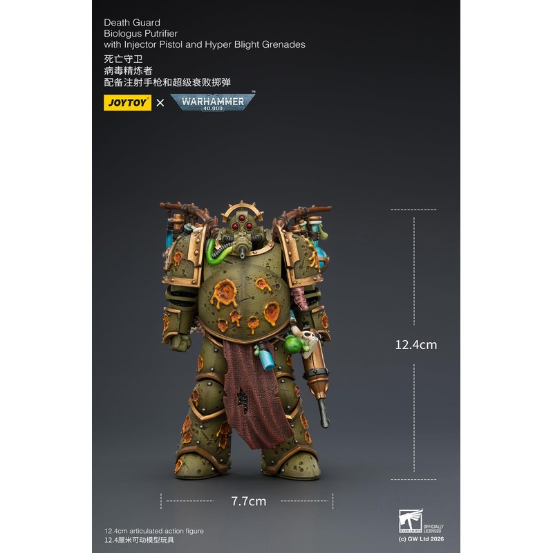 JOYTOY Warhammer 40K Death Guard Biologus Putrifier with Injector Pistol