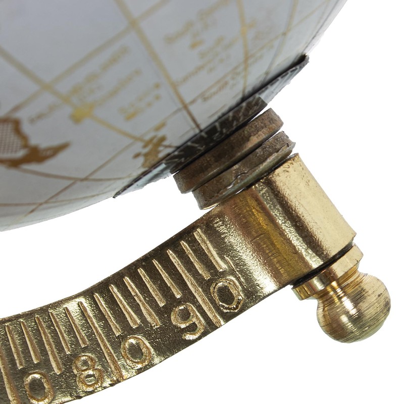 Globo Terraceo, Diameter 12.5 cm, Blanco / Dorado Metal, Madera