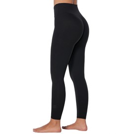 Sunzel Sunlissia Hidden Butt Lifting Scrunch Workout Leggings for Women, Crossover High Waist Yoga Pants with Tummy Control 25" Black Large