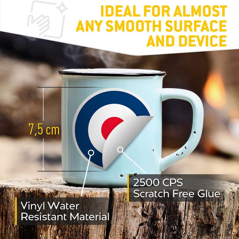 Vinyl Stickers (Set of 2) 7.5cm - RAF Roundel Symbol