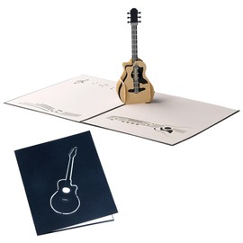 HAMILO Guitar Greeting Card Message Card Birthday Christmas Celebration Pack of 2