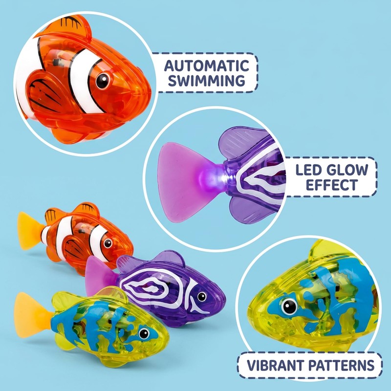 kiwkww 3PCS Robo Fish, Robot Fish for Pet Play and