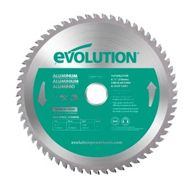 Evolution A210TCT-60CS - 210mm Aluminium Cutting Blade - Metal Saw Blade with Carbide Tipped Generates Virtually No Heat, Burrs or Sparks