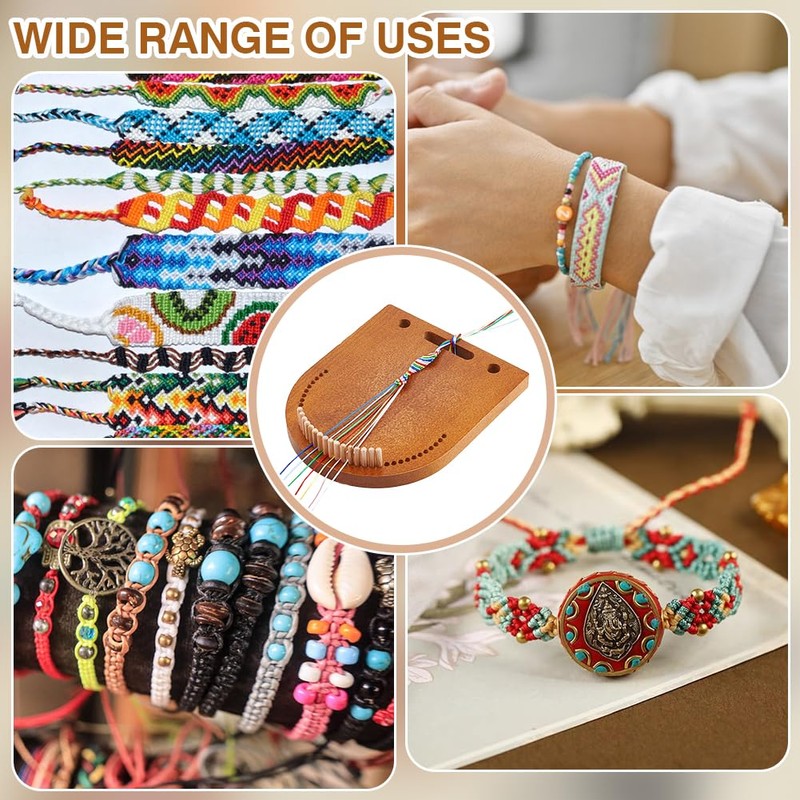 BENECREAT Wooden Bracelet Maker, Knitting Bracelet Making Kit with Multiple