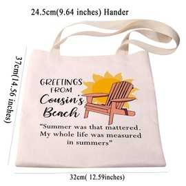 PXTIDY TSITP Fans Gift Team Conrad Gift Greetings From Cousin's Beach Tote Bag Summer Vocation Shopping Bag