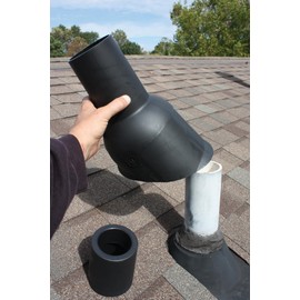 Perma-Boot 82873 4-Inch Roof Vent Pipe Boot Repair, No-Tools Install, Black