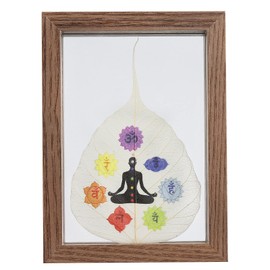 Rockcloud 7 Chakra Handmade Leaf Picture Frame Table Top Display for Home Office Decor Yoga Meditation, 7 Chakras
