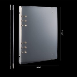 OTCRAFT A5 6 Ring Binder Cover Clean Transparent Soft PVC for Refillable Notebook Shell withMatte surfaceforStamp & Die Storage
