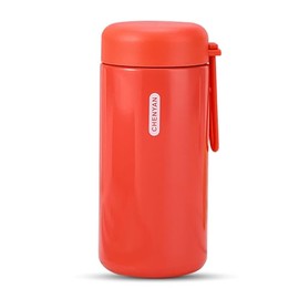KISUOMAOYI Small Flask - 304 Stainless Steel Water Bottle 300ML, Leak-Proof Insulated Flask with Double Wall Vacuum, Small Drinks Bottle with Portable Handle for Hot & Cold Drinks(Red)