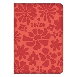 2025-26 A5 Academic Diary Week to View Soft Red