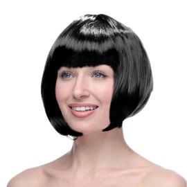 HREDZEO Black Wig Black Short Women, Black Wig Short Straight Wigs Straight Fringe Wigs Short Hair Wig Women for Carnival Cosplay Party