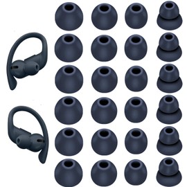 JNSA Replacement for Powerbeats Pro Ear Tips Eartips Ear Plug Ear Cap,Navy, S/M/L/Double Flange Silicone Ear Tip 4 Size 12 Pairs, Fit in Charge Case, 12 Pairs,Navy, 23