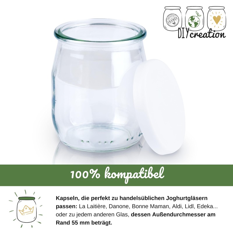 DIY Creation Set of 24 Reusable Universal Lids Compatible with