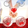 FiveMileBro 2 Pairs of Key Fob Heart, Partner Keyring, Red