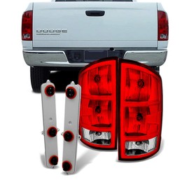 For Dodge Ram 1500 | 2500 |3500 Pickup Truck Red Clear Tail Lights Replacement With Circuit Board Pair