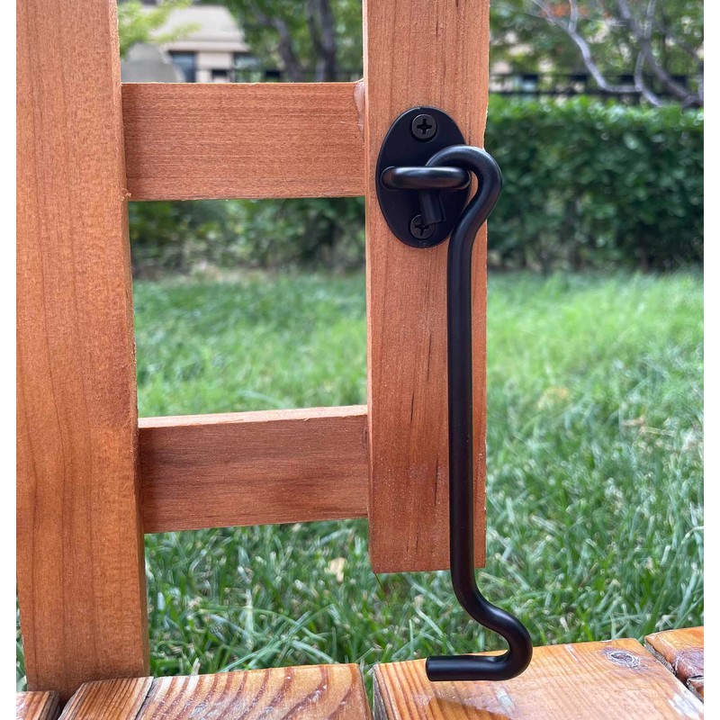 TOPYWMSP Hook and Eye Latch 1pcs 8 Inch Black Stainless
