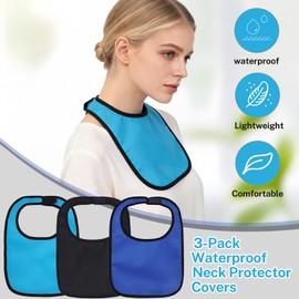 Neck Wound Waterproof Cover, 3 Color, 3 Pcs Tracheostomy Shower Cover, Waterproof Laryngectomy Neck Stoma Protector, Breathable & Adjustable, for Post-Surgery Shower Care, Reusable