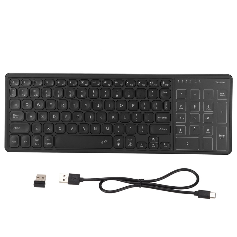 Wireless Keyboard Numeric Touchpad 2.4Ghz Wireless Portable RGB Backlit Plug