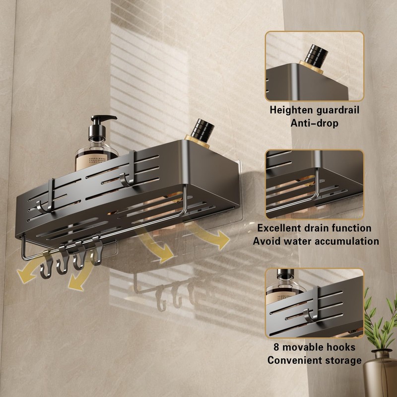 VOLPONE Shower Caddy No Drilling Shower Shelves for Inside Shower
