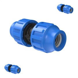 Kirchhoff Fitting Connector Plastic 20 x 20 mm for HDPE Pipe Set of 3 Various Sizes DVGW Tested Drinking Water Quality Made in the EU, Black, 20 mm HDPE Fitting