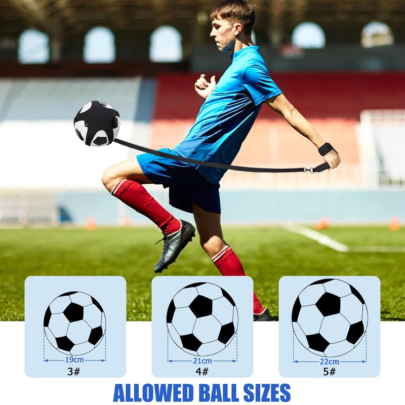 TOBWOLF Soccer Kick Trainer, Adjustable Wrist Belt Soccer Juggling Trainer