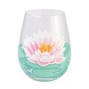 Enesco Designs by Lolita Lotus Hand-Painted Artisan Stemless Wine Glass,
