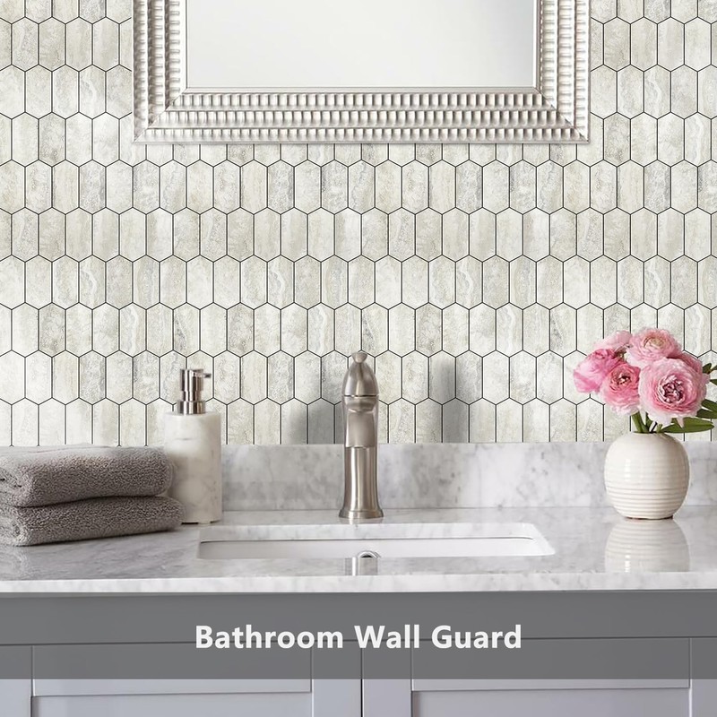 Vamos Tile Long Hexagon Peel and Stick Backsplash Tile -
