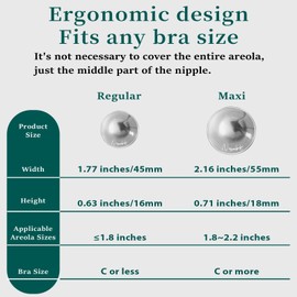 NISXABEBE Silver Nipple Shields, 999 Silver Cups for Breastfeeding, Essentials Breast Shields for Nursing Newborns, Silver Nipple Guards and Pads-Trilaminate 999 Silver(Maxi)