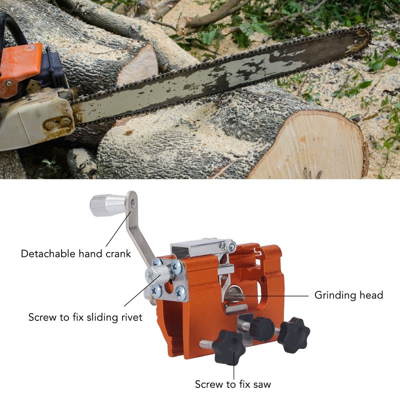 Portable Crank Chainsaw Sharpening Jig Stainless Steel Chainsaw Tooth Blade