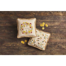 Mud Pie Fall Floral Pillow, 18" x 18", Welcome