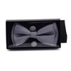 GUSLESON Men's Bow Ties Solid Gray Bow Tie Silk Pre-tied