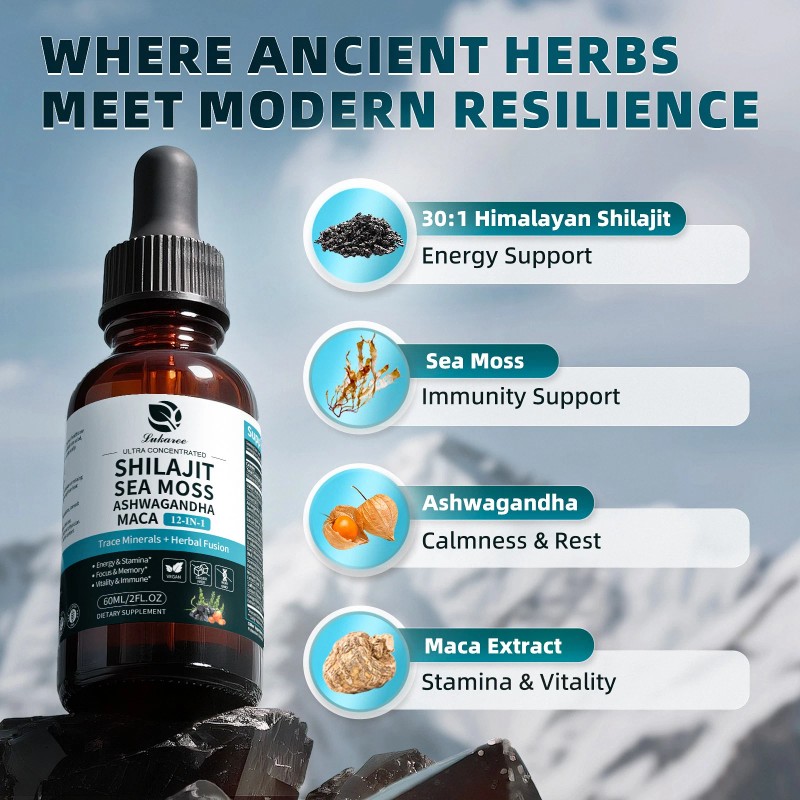 Shilajit 12-in-1 Complex-Sea Moss, Ashwagandha, Maca, Fulvic Acid,Trace Minerals