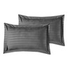 Casabella Satin Stripe Duvet Cover Sets, Luxurious Single Grey Bedding