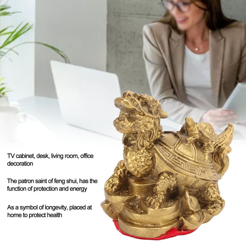 Feng Shui Decoration Dragon Tortoise Feng Shui Copper Casting Craft