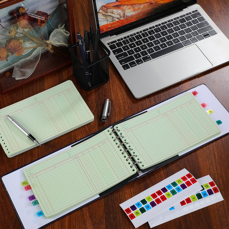 Skyygemm Ring Ledger Binder with 200 Pcs 5"x8.5" Ledger Sheets