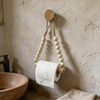 Wood Bead Toilet Paper Holder Boho Toilet Roll Holder Bathroom