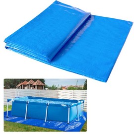 Hlimior 10x6.7Ft Rectangular Frame Pool Ground Cloths, Waterproof PE Swimming Pool Liner Pad for Protect Above Ground Pool Blanket for Frame Pools Accessories Prevents Punctures Pool Tarp
