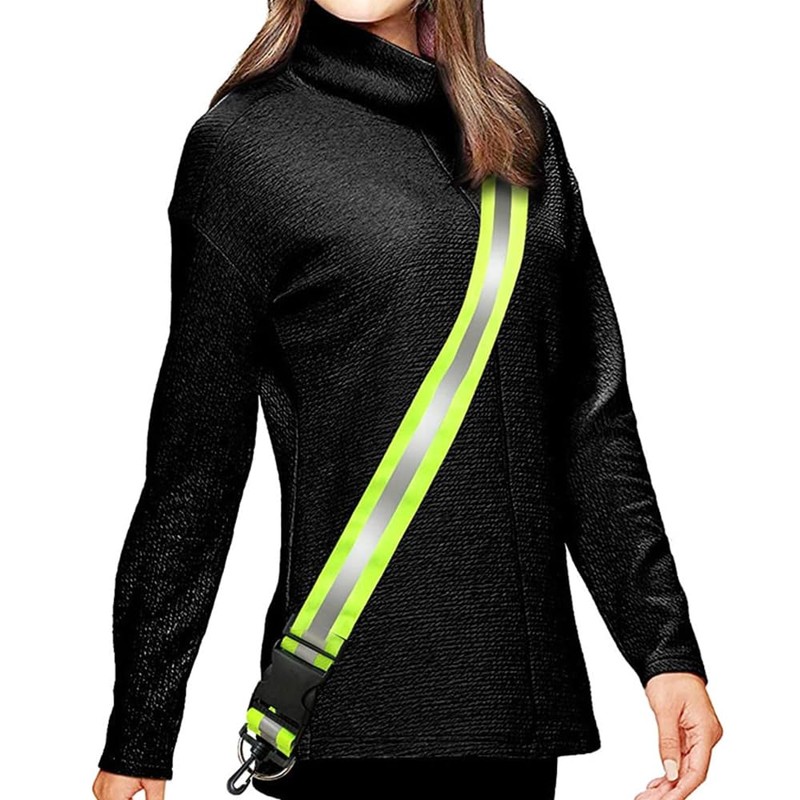 ANCLLO 2PCS Reflective Sash for Walking at Night Adjustable Reflective
