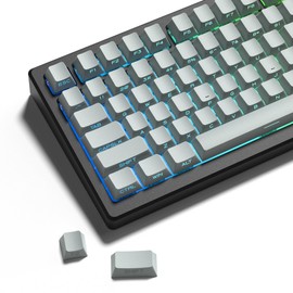 dagaladoo doubleshot PBT keycap Set,Japanese keycaps Shine Through,Side Printed Key caps Keyboard,Cherry Profile Custom Keycap for Mechanical Gaming Keyboards(Light Grey)