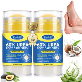 Urea Cream 60 Percent for Feet with 2% Salicylic Acid, Deep Moisturizing Urea Foot Cream for Cracked Heels and Dry Skin, Cracked Heel Repair Cream, Callus for Feet, Knees, and Hands - 2PCS