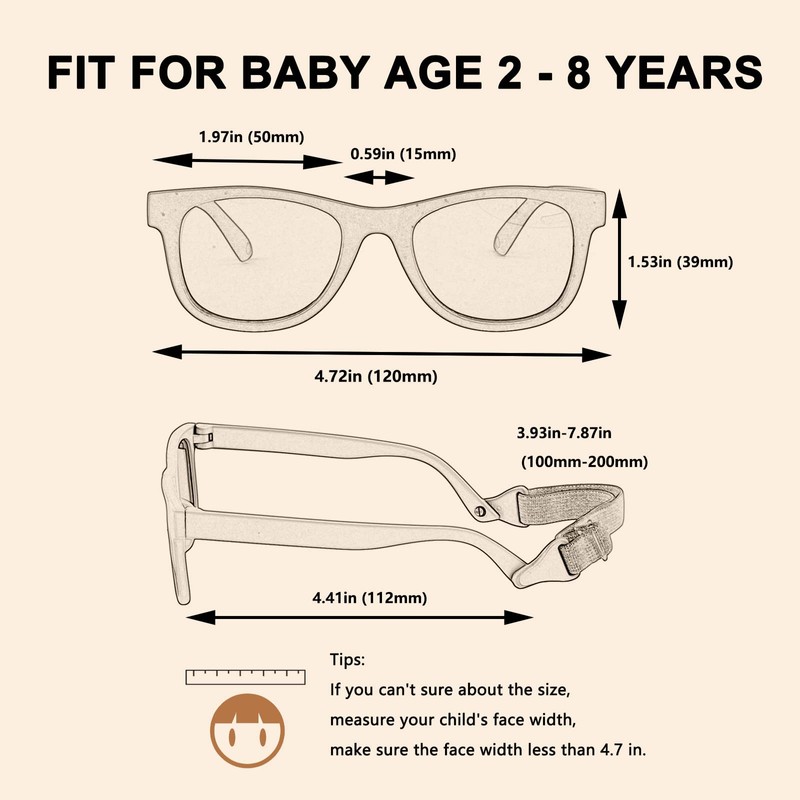 HXS 2-Pack Polarized Toddler Sunglasses with Strap for 2-4 Year
