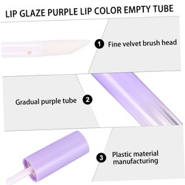 Ipetboom 10pcs Gradient Purple Lip Gloss Tubes Refillable Lip Gloss Containers with Sealing Fashionable Design Lightweight Transparent Bottom for Easy Volume Check