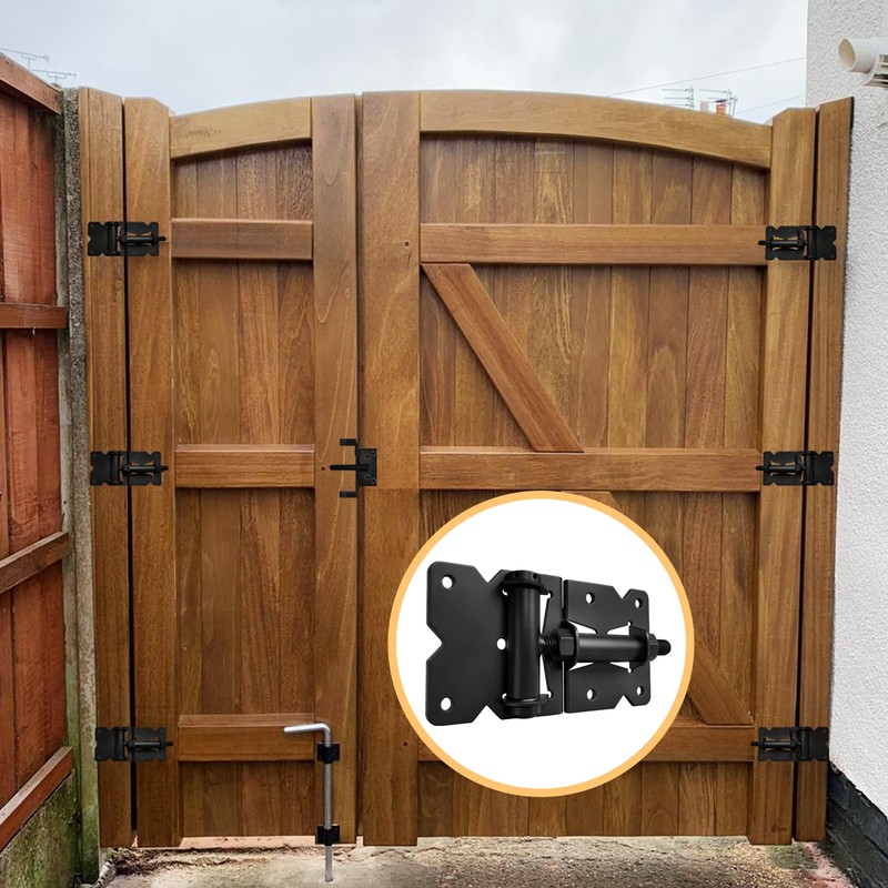 Heavy Duty Self-Closing Gate Hinges for Vinyl & Wooden Fence