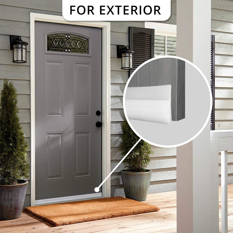 2PACK Door Draft Stopper, Strong Adhesive Door Sweep for Exterior