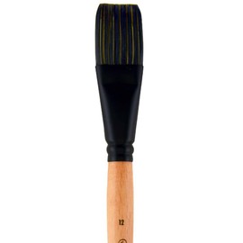 Princeton Catalyst Polytip, Brushes for Acrylic and Oil, Series 6450 Short Handle, Flat Shader, Size 12
