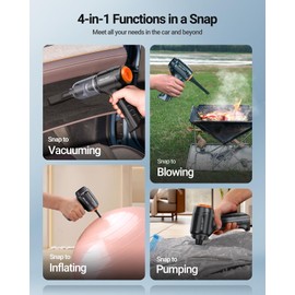 SEALIGHT Mini Car Vacuum Wireless, High Power Suction and Air Duster, Lightweight and Compact Handheld Vacuum, Portable Vacuum Cleaner for Car, Home, Office, Pet