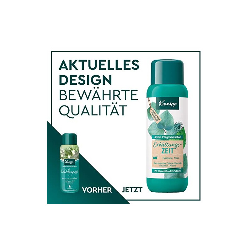 Kneipp Aroma-Pflegeschaumbad Erkältungszeit, 1er Pack (400 ml) & Aroma-Pflegeschaumbad Glückliche