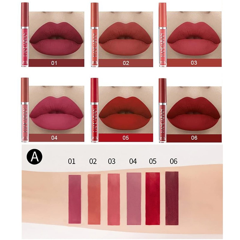 Allphv 2PCS Maquillaje de Lápiz Labial Líquido Mate, Pintalabios Permanente
