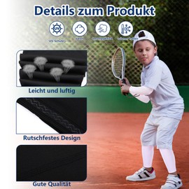 EXTRAPINS Manicotti per braccia e gambe per bambini, 2 paia di manchette compressive per gambe + 2 paia di protezione solare per le ginocchia, maniche compressive per braccia e gambe per ragazzi e